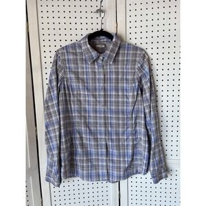 L.L. Bean Nylon Blend Long SLV Button Down Shirt Hiking Outdoor Vented Women's M